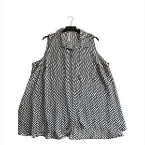 NY collection 2XL black And White Sleeveless